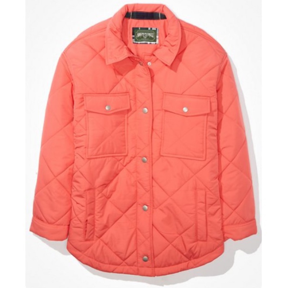 Womens peach AE PUFFER SHACKET
